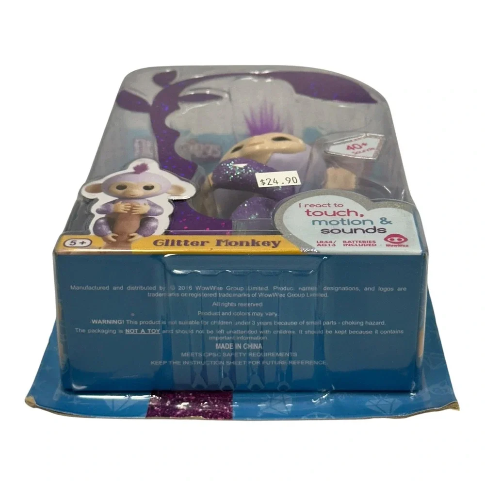WowWee Fingerlings Glitter Monkey Kiki Purple Interactive Toy 3762 New
